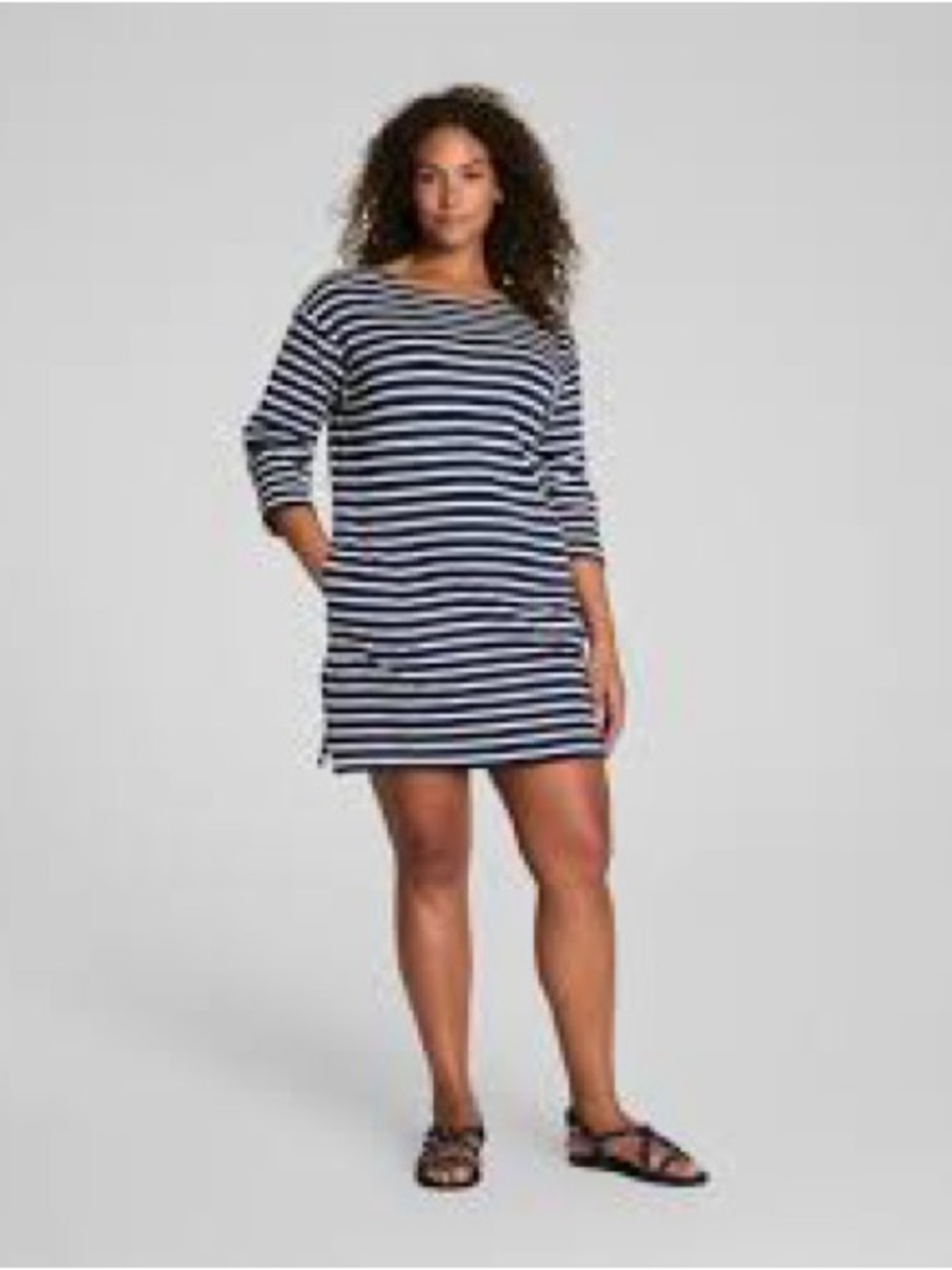 Spanx Navy and White Stripe oversized fit Dress size S